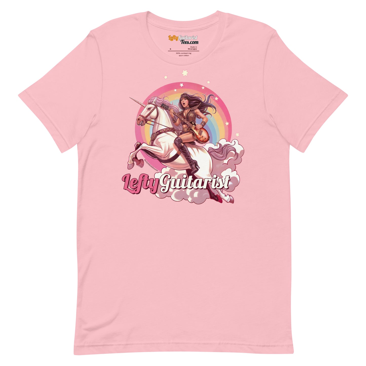 "Rainbow Unicorn Warrior" LeftyGuitarist Unisex t-shirt - Unleash the Magic!