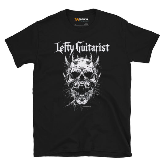 LeftyGuitarist "Horned Skull" Unisex Logo T-Shirt