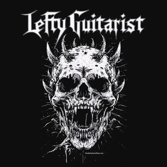 LeftyGuitarist "Horned Skull" Unisex Logo T-Shirt